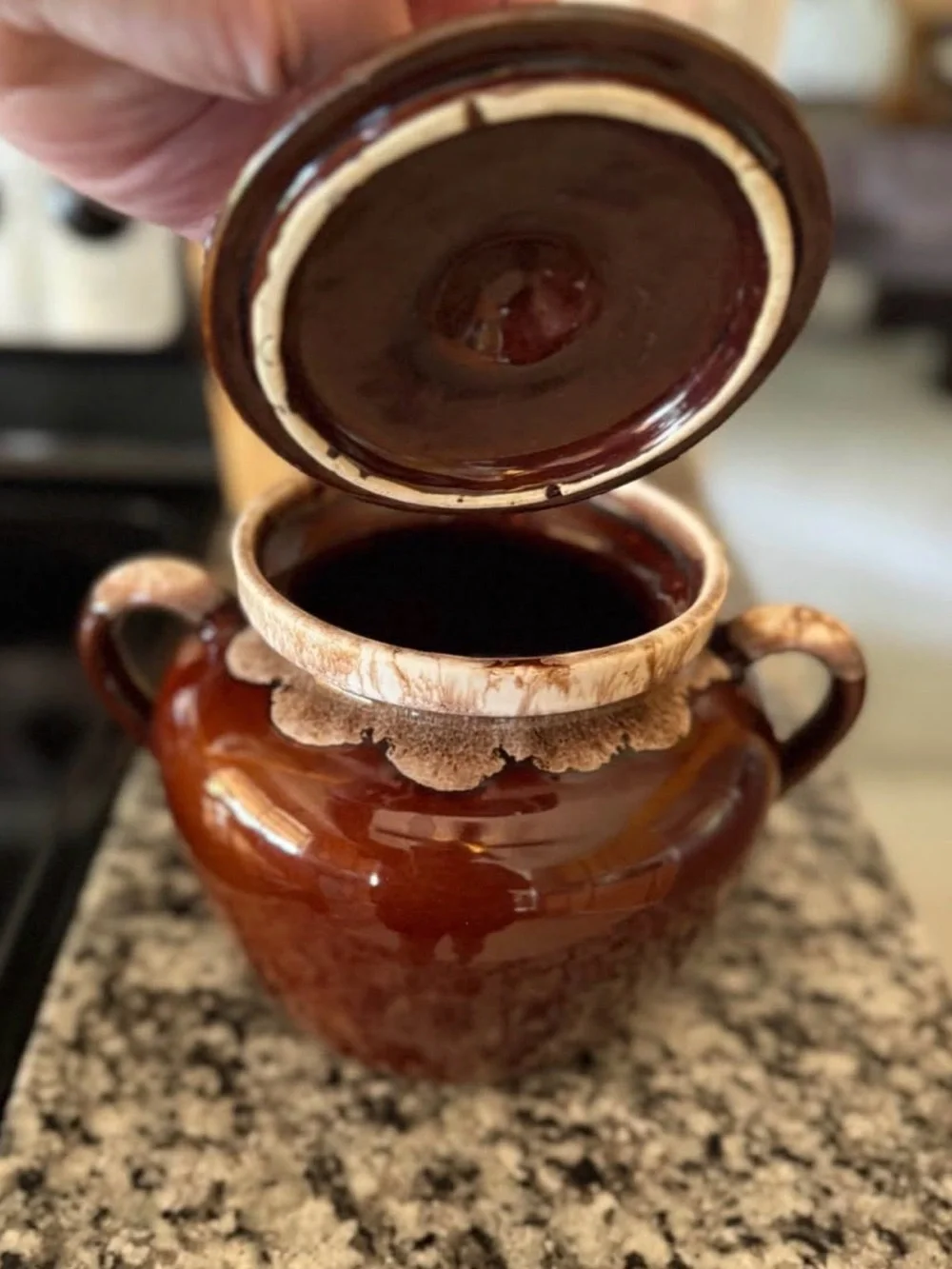 Vintage McCoy Brown Drip Glaze Bean Pot/Cookie Jar Crock with Lid-Oven Proof